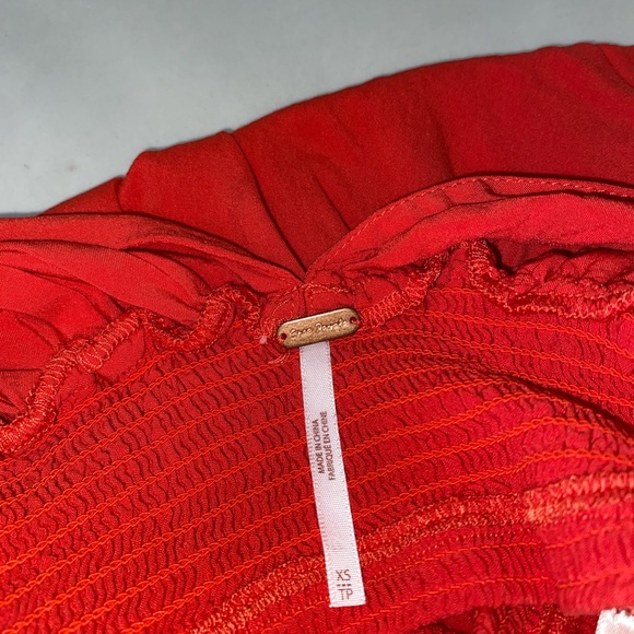 Free People Ava V-Neck Tie Back Top - Cherry Hearts - Picture 4 of 4